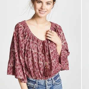 Mes Demoiselles Paris Burgundy Tunic Blouse